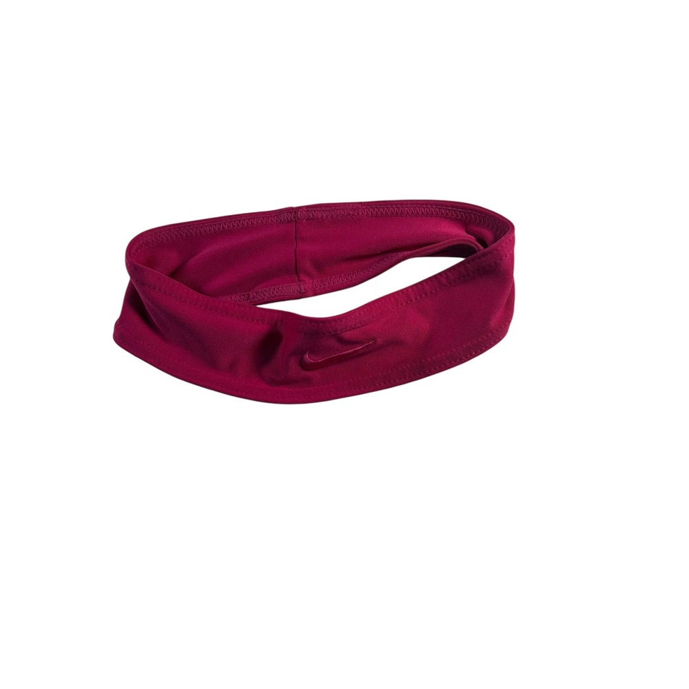 Nike Headband Womens OS Pink Excellent Dri-FIT Athletic Swoosh Wide Hairband